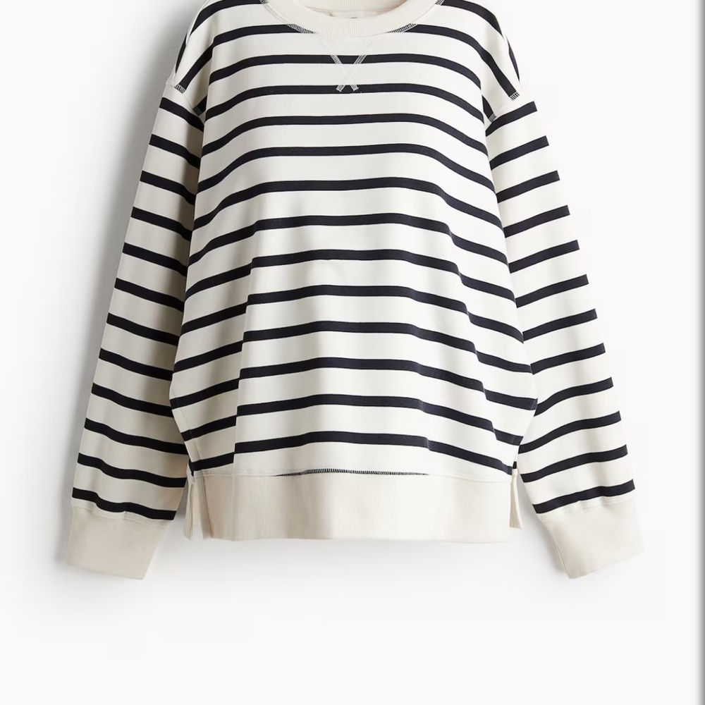 H&M Mama Striped Navy and White Women's Maternity Sweater